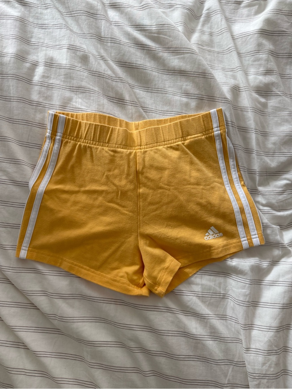 Adidas yellow cotton micro shorts